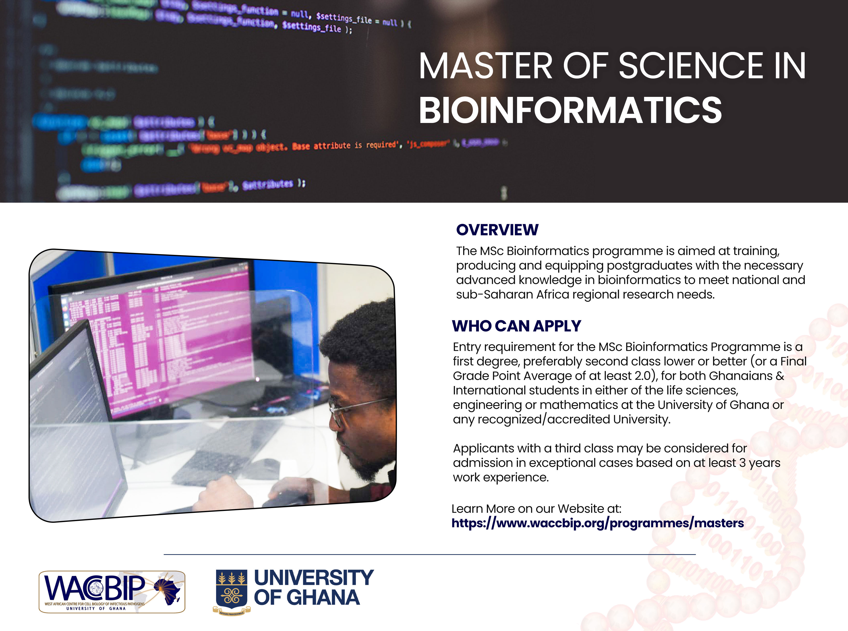 New Msc Bioinformatics Programme