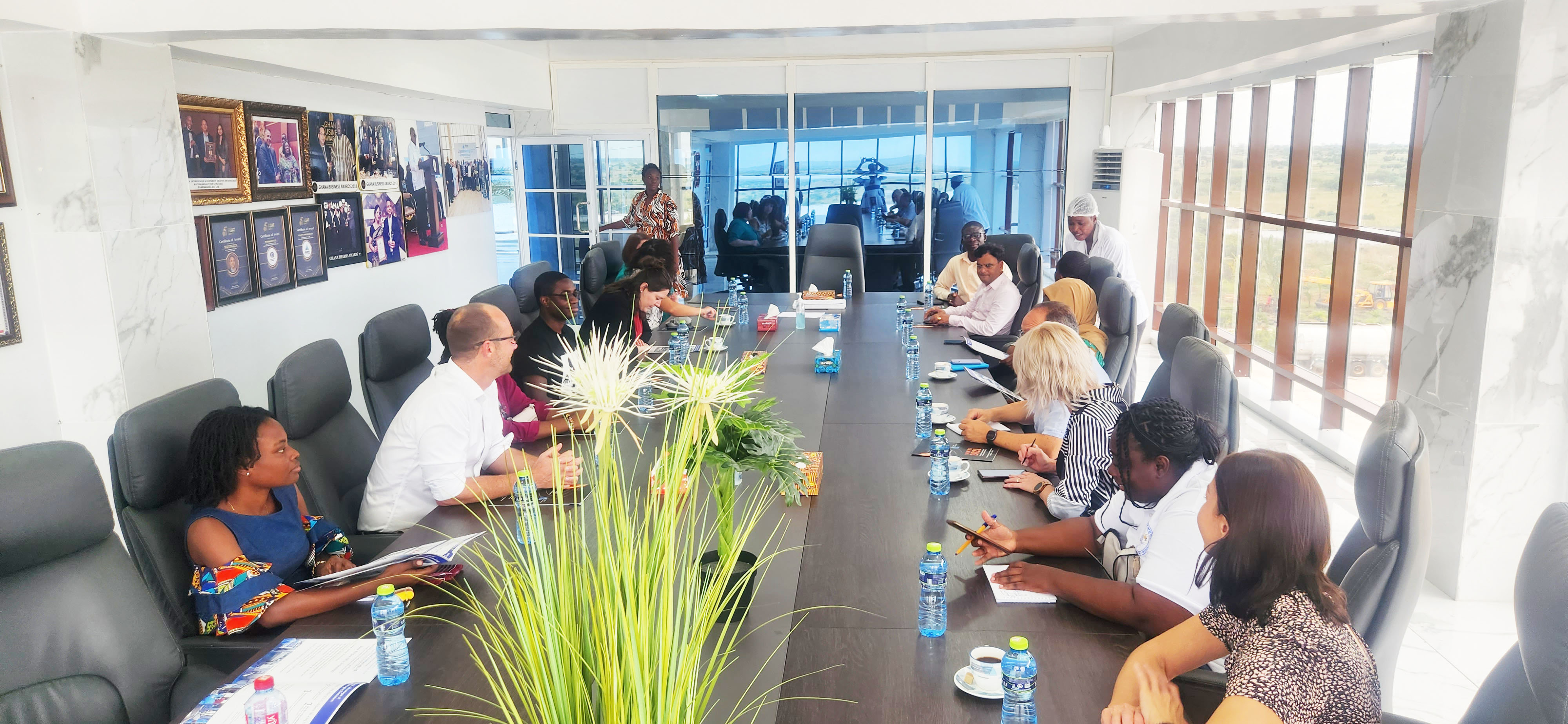 Workshop participant having discussions with Atlantic LifeSciences researchers