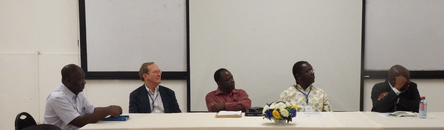 (From left to right: Prof. Kwadwo A. Koram, Prof. Dick McIntosh, Prof. Isaac Asante, Prof. George Obeng- Adjei and Dr. Gordon A. Awandare)